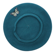 Load image into Gallery viewer, Green Butterfly on Beret for Women 100% Cotton-Green