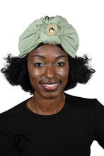 Load image into Gallery viewer, Ladies Headscarves Turban with Gold Pearl Circle