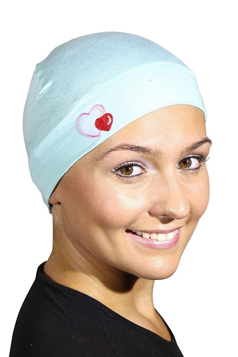 Landana Headscarves Womens Soft Sleep Cap Comfy Cancer Hat with Hearts Applique