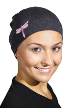 Load image into Gallery viewer, Landana Headscarves Chemo Beanie Sleep Cap Pink Dragonfly