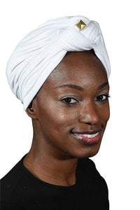 Landana Headscarves Turbans for Women with Twist/Knot Front and Gold Stud