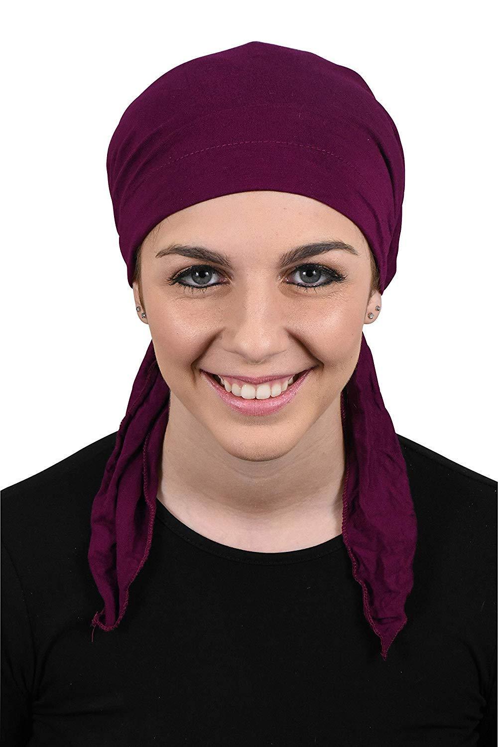 Womens Pre Tied Bandana Chemo Cap Soft Cancer Scarf Hair Cover