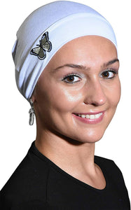 Landana Headscarves Ladies Chemo Hat with Green Butterfly Bling