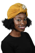 Load image into Gallery viewer, Ladies Headscarves Turban with Gold Pearl Diamond