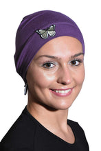 Load image into Gallery viewer, Landana Headscarves Ladies Chemo Hat with Green Butterfly Bling