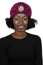 Load image into Gallery viewer, Ladies Headscarves Turban with Gold Pearl Diamond