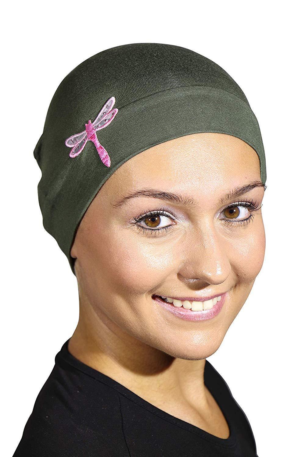 Landana Headscarves Chemo Beanie Sleep Cap Pink Dragonfly