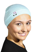 Load image into Gallery viewer, Landana Headscarves Soft Sleep Cap Comfy Women&#39;s Wig Liner &amp; Hair Loss Cap with Small Stud Flower Applique