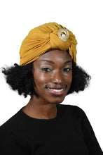 Load image into Gallery viewer, Ladies Headscarves Turban with Gold Pearl Circle