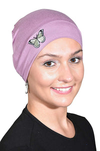 Landana Headscarves Ladies Chemo Hat with Green Butterfly Bling