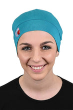 Load image into Gallery viewer, Landana Headscarves Womens Soft Sleep Cap Comfy Cancer Hat with Hearts Applique