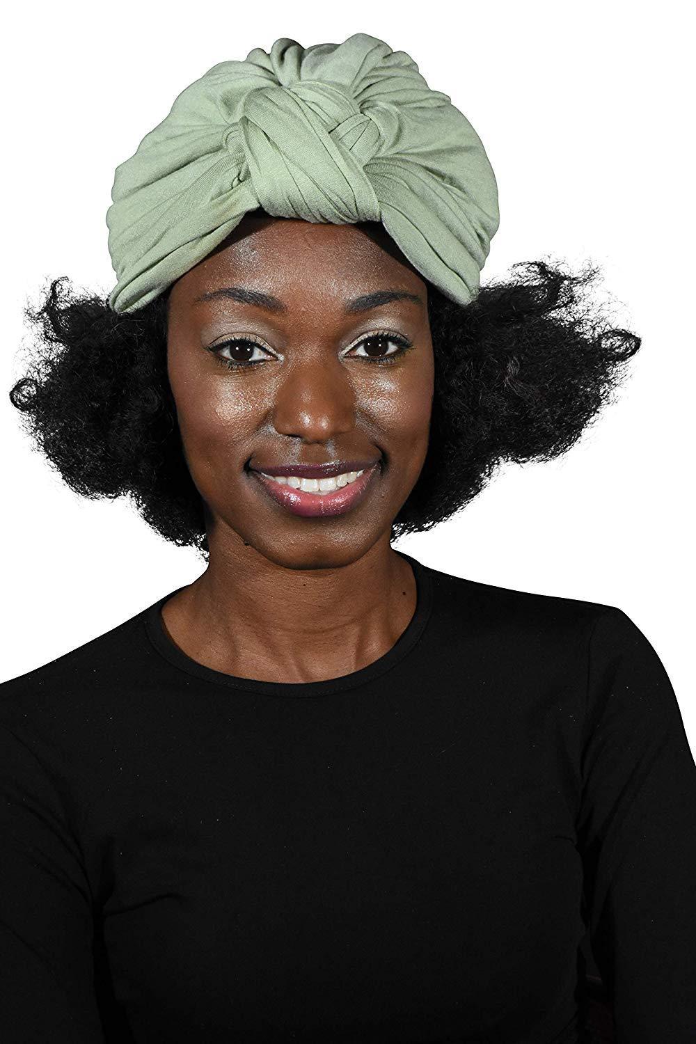 Landana Headscarves Solid Turban with Twist/Knot Front