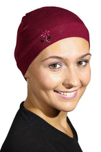 Load image into Gallery viewer, Landana Headscarves Soft Sleep Cap Comfy Women&#39;s Wig Liner &amp; Hair Loss Cap with Small Stud Flower Applique