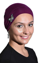 Load image into Gallery viewer, Landana Headscarves Ladies Chemo Hat with Green Butterfly Bling