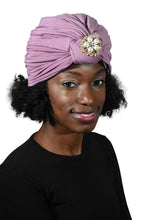 Load image into Gallery viewer, Ladies Headscarves Turban with Gold Pearl Diamond