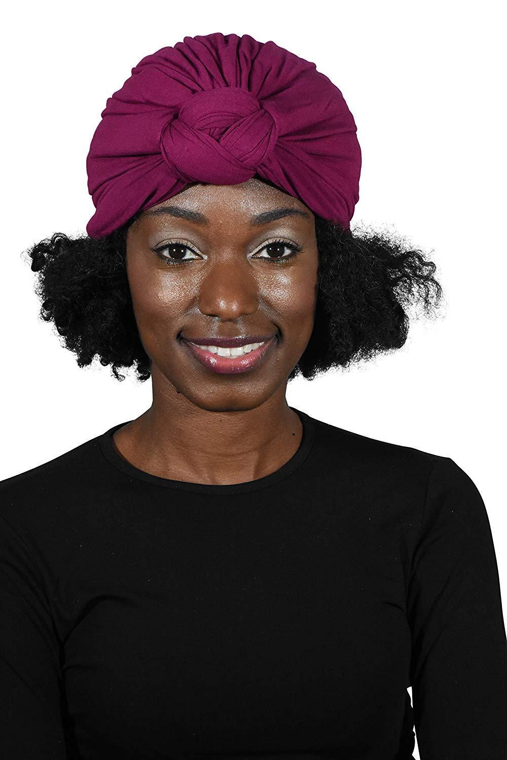 Landana Headscarves Solid Turban with Twist/Knot Front