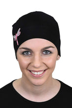 Load image into Gallery viewer, Landana Headscarves Chemo Beanie Sleep Cap Pink Dragonfly