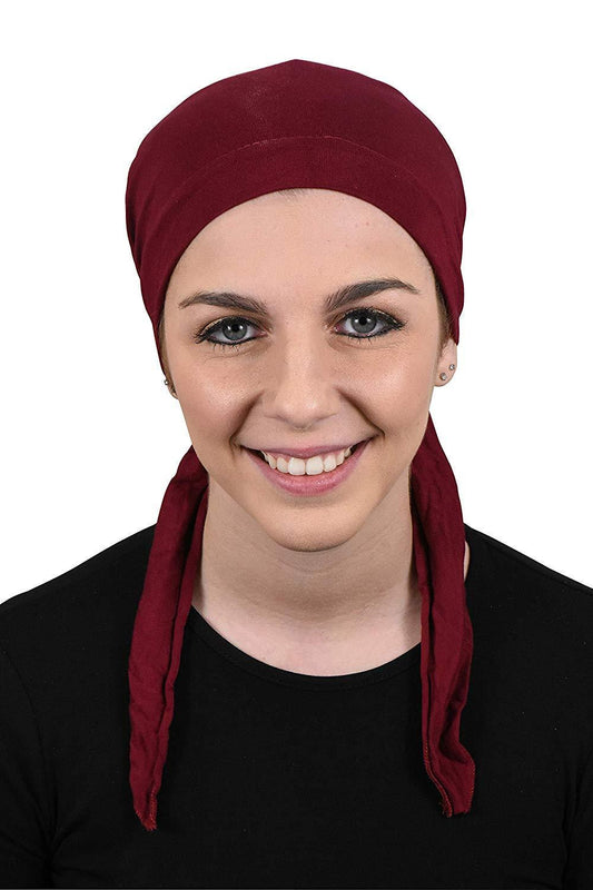 Womens Pre Tied Bandana Chemo Cap Soft Cancer Scarf Hair Cover