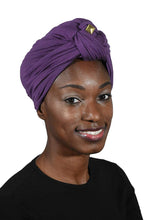 Load image into Gallery viewer, Landana Headscarves Turbans for Women with Twist/Knot Front and Gold Stud