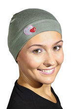 Load image into Gallery viewer, Landana Headscarves Womens Soft Sleep Cap Comfy Cancer Hat with Hearts Applique